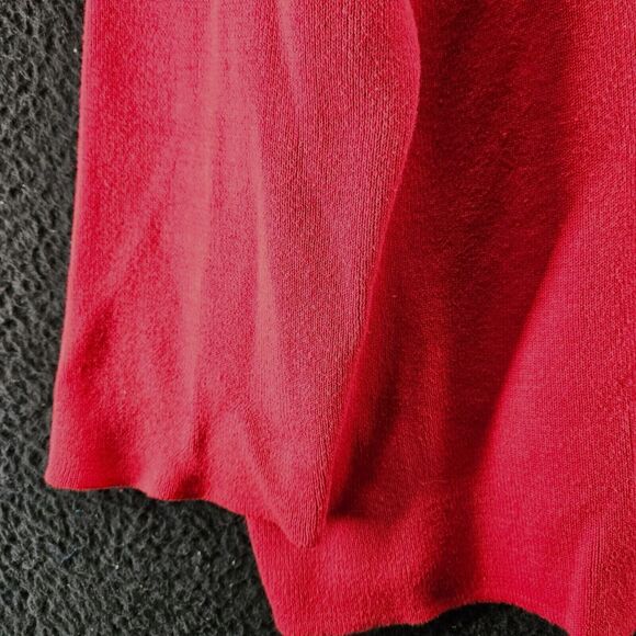 Designers Original Womens Sweater Red Size 1X 100% Cotton Button Down Long - Picture 11 of 16